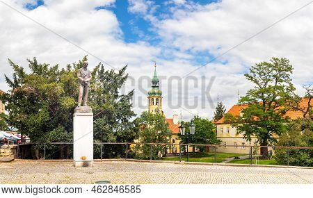 Monument To Edvard Benes, Bronze Statue Of Former Czechoslovak President On Loreto Square, Tower Of 