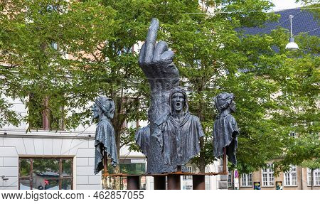 Copenhagen, Denmark - Oktober 02, 2022. The Monument By The Sculptor Jens Galschioet In Honor Of Dan