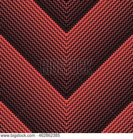 Vector Halftone Pattern. Abstract Seamless Background With Diagonal Half Tone Zigzag Stripes. Textur