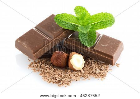 Closeup Detail Of Chocolate Parts