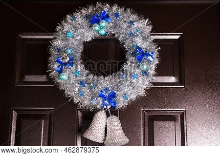 New Year's Decorative Door Wreath. New Year And Christmas