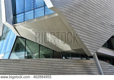 Costa Mesa, California - 02 Oct 2022: Detail Of The Orange County Museum Of Art New Location, At The