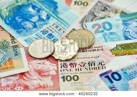 Set van chinese munt geld yuan renminbi. Close-up