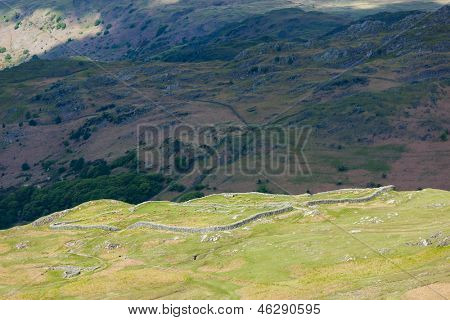 Hardknott Roman fort, Hardknott Pass, Cumbria, Inglaterra