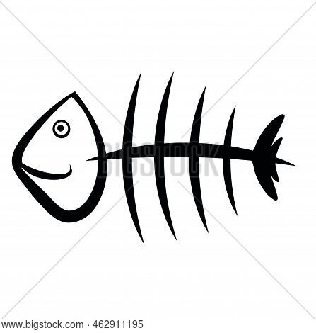 Fish Icon Logo Inside Lantern. Vector Illustration
