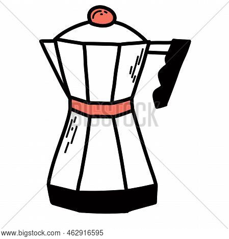 Hand Drawn Doodle Style Geyser Coffee Maker