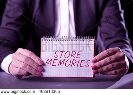 Writing Displaying Text Store Memories. Internet Concept A Process Of Inputting And Storing Data Pre
