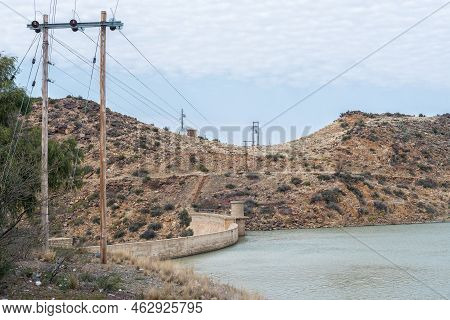 A Dam In The Brak River At Victoria West In The Northern Cape Province. .power And Telecommunication