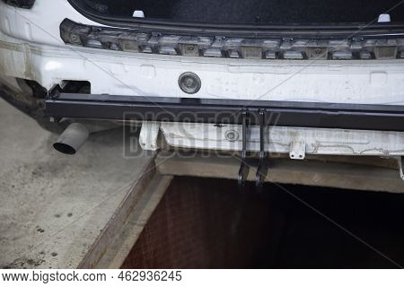 Trailer Coupling.installing A Towbar On A Passenger Car.cargo Transportation By Passenger Car.