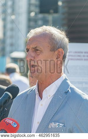 Gdansk, Poland - August 31, 2022: Slawomir Broniarz During Press Conference On The 42nd Anniversary 