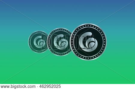 Radio Caca-raca Crypto Currency Images. 3d Illustration. Digital Coins.
