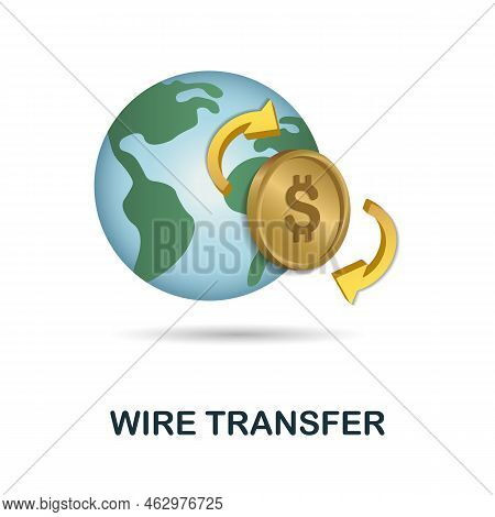 Wire Transfer Icon. 3d Illustration From Finance Management Collection. Creative Wire Transfer 3d Ic