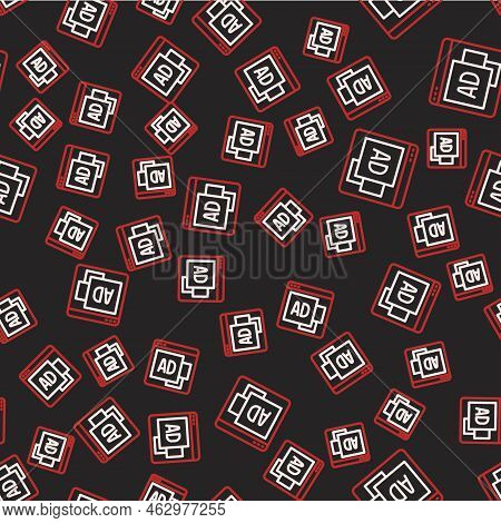 Line Advertising Icon Isolated Seamless Pattern On Black Background ...