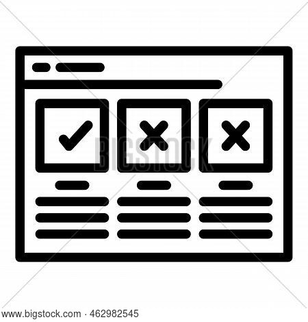 Web Quiz Icon Outline Vector. Exam Competition. Game Question