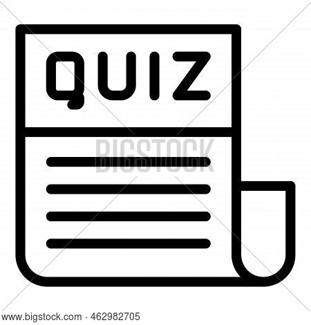 Quiz Paper Icon Outline Vector. Poster Show. Ask Test