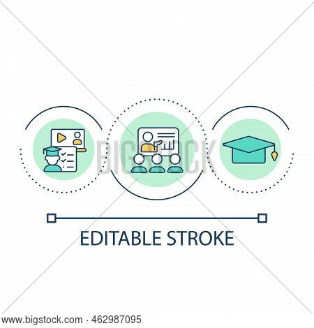 Online Coaching Course Loop Concept Icon. Instructor Led Virtual Classroom Training Abstract Idea Th