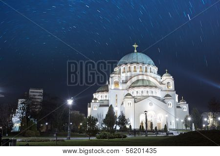Cathedral of Saint Sava at evening, Belgrade, Serbia