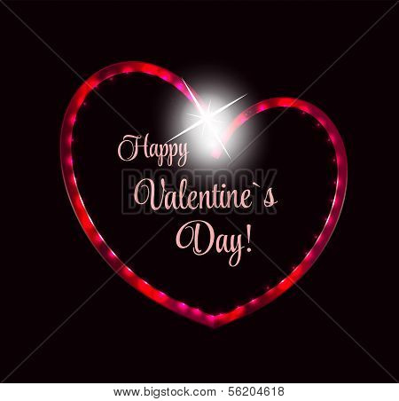 Vector St Valentine Day's Greeting Card in Retro Style Design