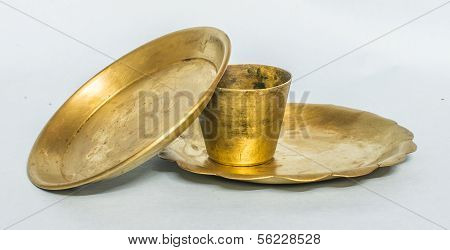 Brass Plate and glass