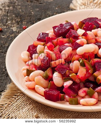 Traditional Russian salad of beetroot