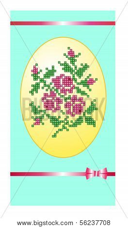 card with beads