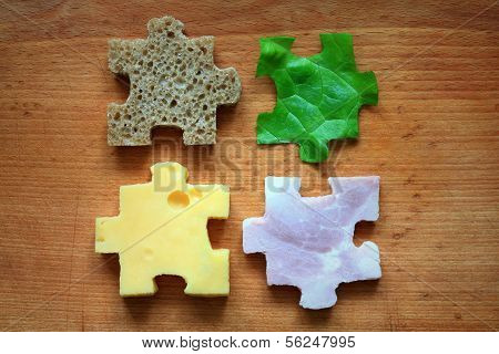 Food puzzle diet concept