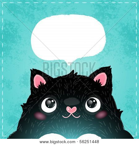 Card With Cute Fat Cat