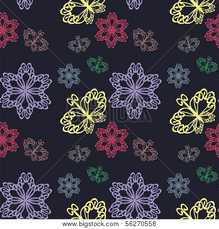 seamless background with butterflies