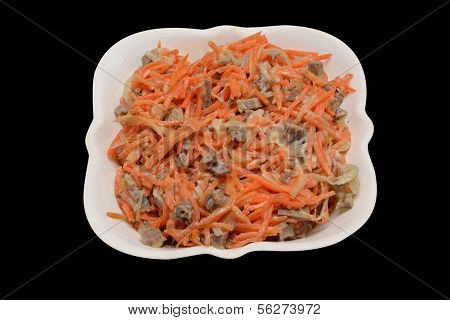 Carrot Salad On Black Background