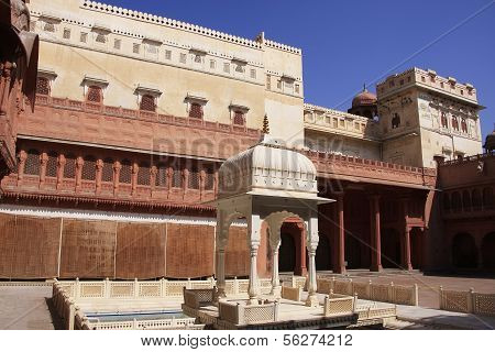 Main Courtyard Of Junagarh Fort, Bikaner, India