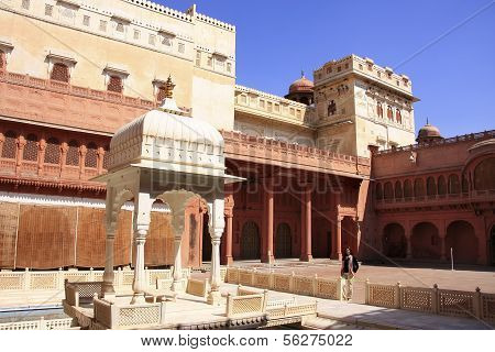 Main Courtyard Of Junagarh Fort, Bikaner, India