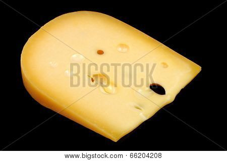 Piece Of Cheese On Black Background