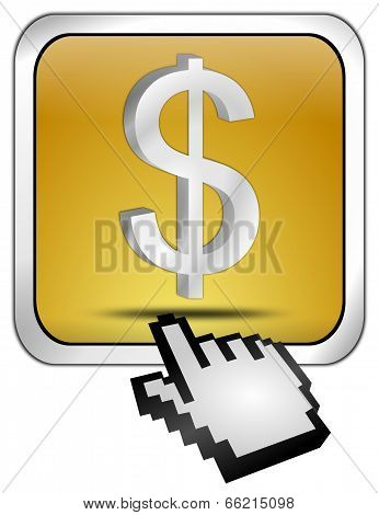 Button with Dollar sign with Cursor