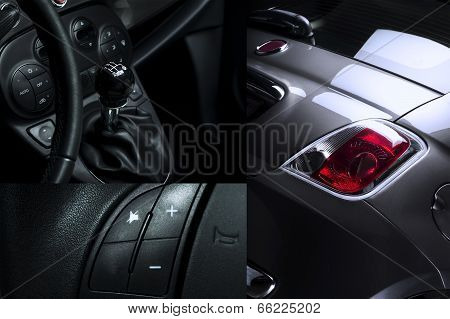 Car Interior And Exterior Collage