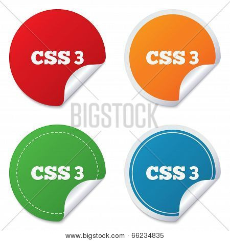CSS3 sign icon. Cascading Style Sheets symbol.