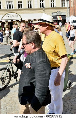 WROCLAW, POLAND - JUNI 7: Robert Maklowicz and Piotr Bikont in the event 