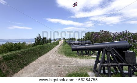Kristiansten Fortress cannons in Norway