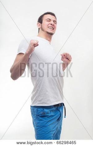 young handsome guy half length