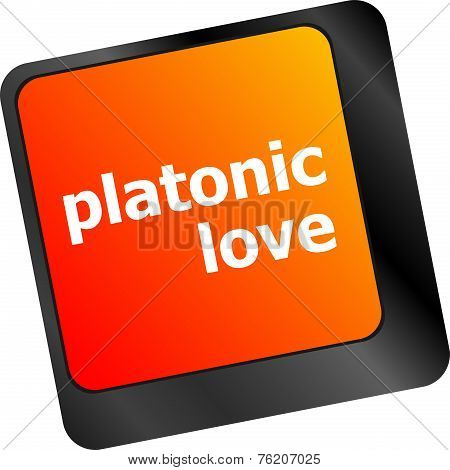 Modern Keyboard Key With Words Platonic Love