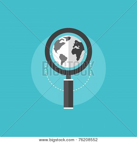 Global Seo Flat Icon Illustration