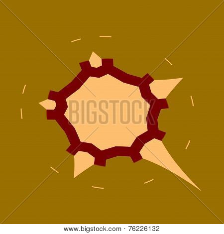 Abstract apocalyptic background. Falling asteroid or meteorite. Armageddon sign. Shape isolated o.