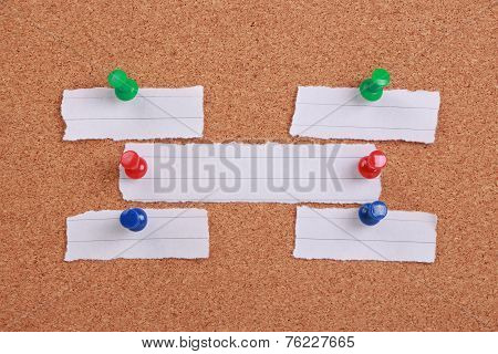 Blank Note Paper Pinned On Cork