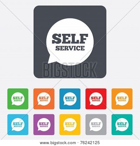 Self service sign icon. Maintenance symbol.