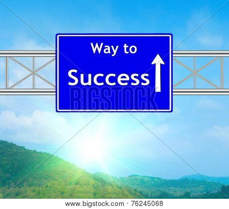 Success Blue Road Sign