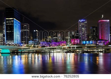Brisbane Cityscape coloured by night