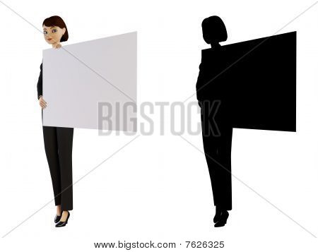 แผง businesswoman และสีขาว