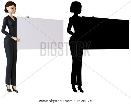 แผง businesswoman และสีขาว