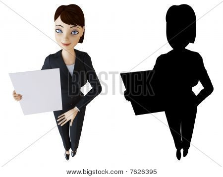 แผง businesswoman และสีขาว