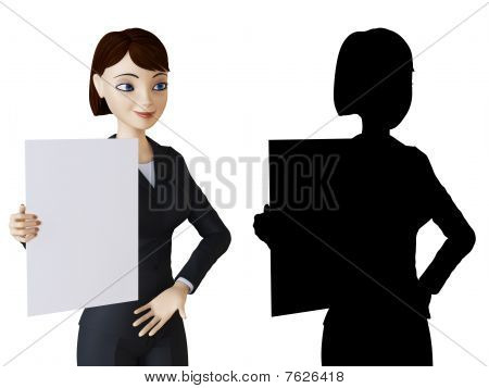 แผง businesswoman และสีขาว