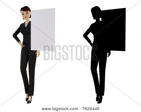 แผง businesswoman และสีขาว